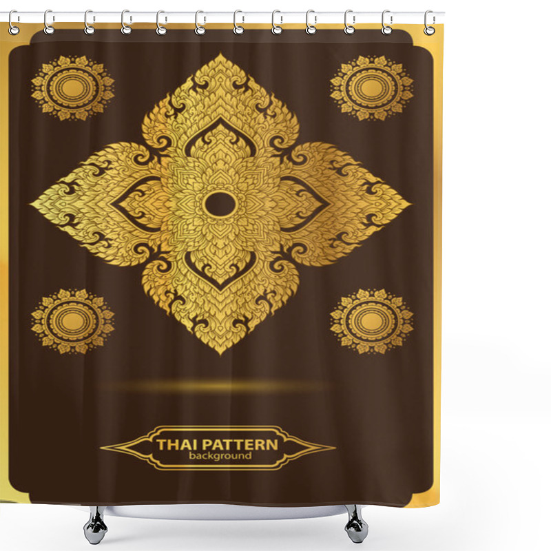 Personality  Layout Thai Buddha Outline Stroke Vector Shower Curtains