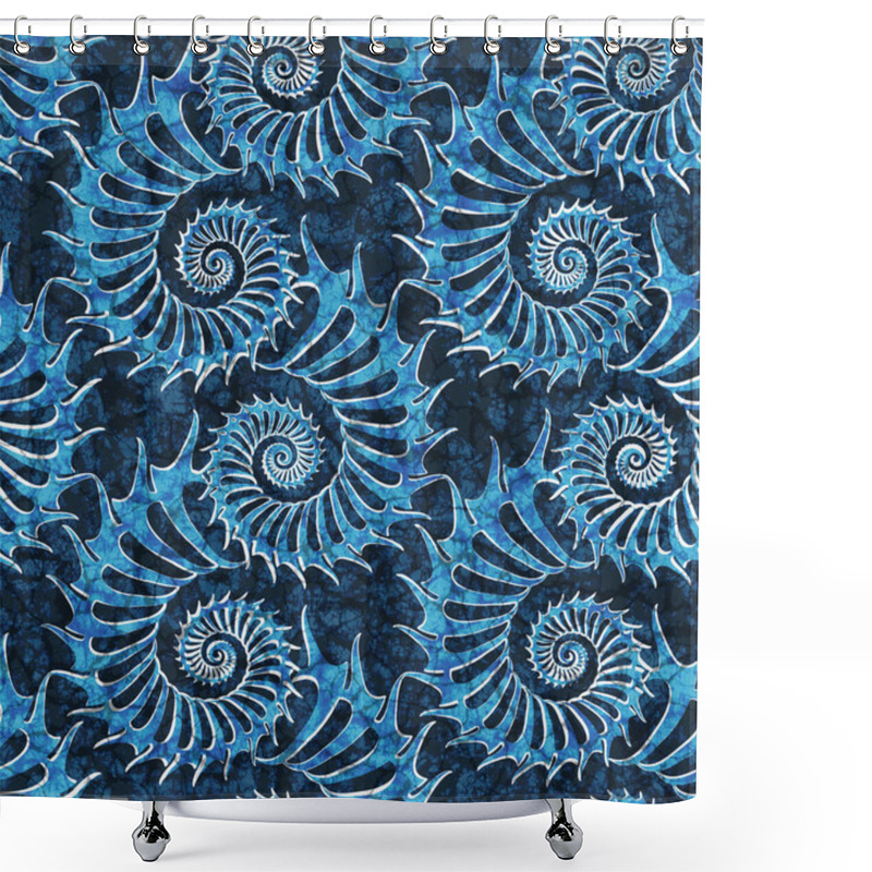 Personality  Batik Seamless Texture With Shells Pattern, Fabric Texture, 3d Illustration Shower Curtains