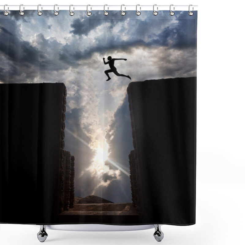 Personality  Jump Over The Abyss Shower Curtains