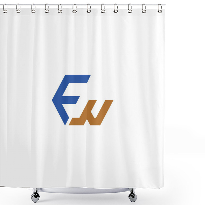 Personality  Initial Letter Fw Or Wf Logo Vector Design Template Shower Curtains