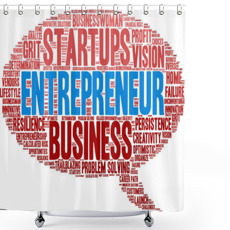 Personality  Entrepreneur Word Cloud On A White Background.  Shower Curtains