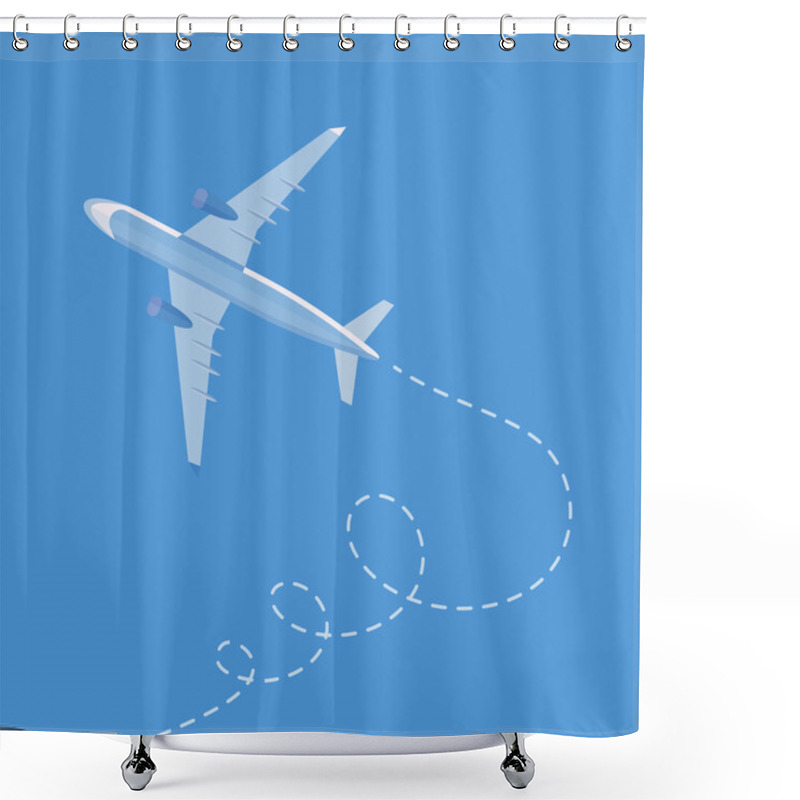 Personality  Flight Of The Plane In The Sky Shower Curtains