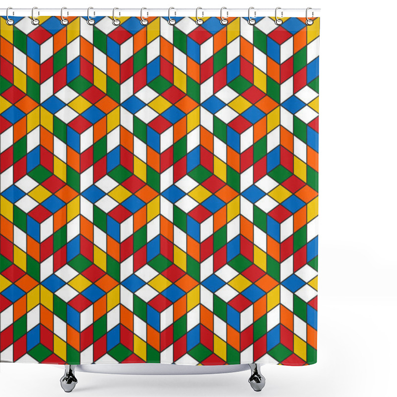 Personality  Magic Cube Retro 80s Pattern Background Shower Curtains