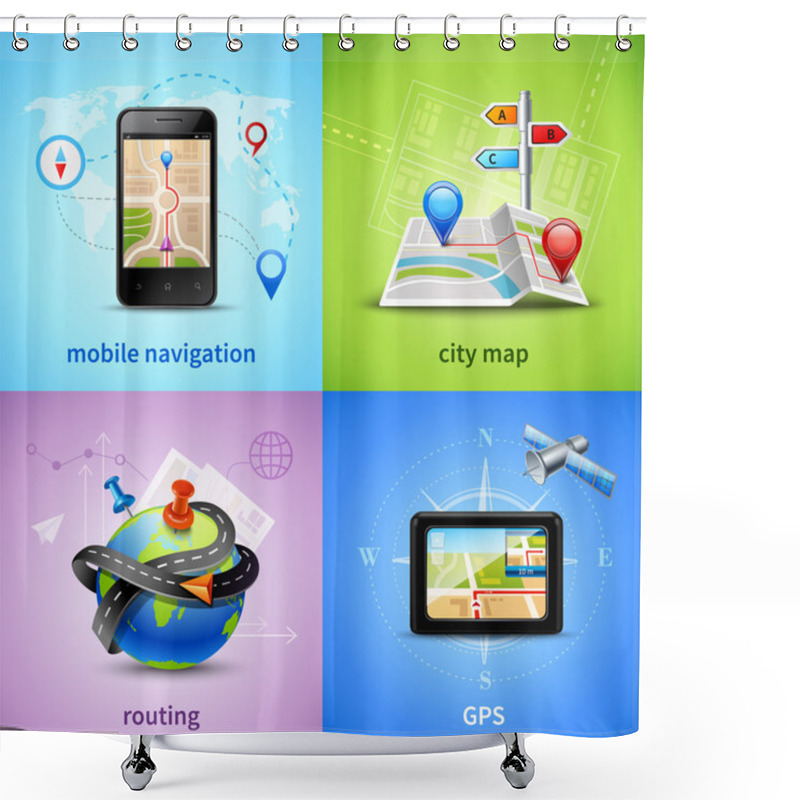 Personality  Navigation Concept Set Shower Curtains