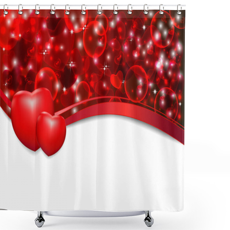 Personality  Abstract Background With Red Hearts Shower Curtains