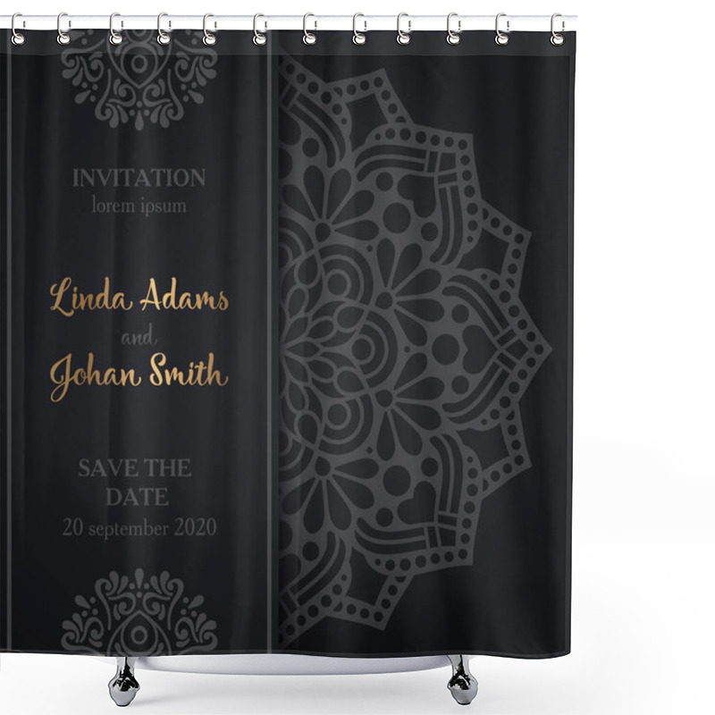 Personality  Vector Luxury Wedding Invitation With Mandala Shower Curtains