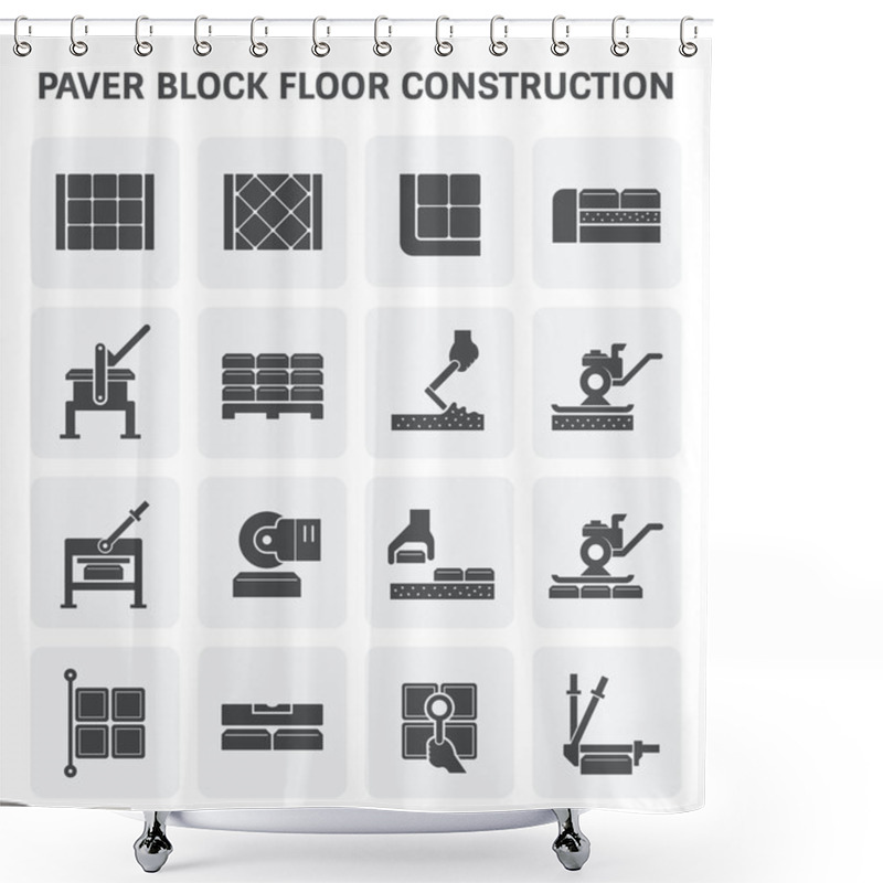 Personality  Paver Block Icon Shower Curtains