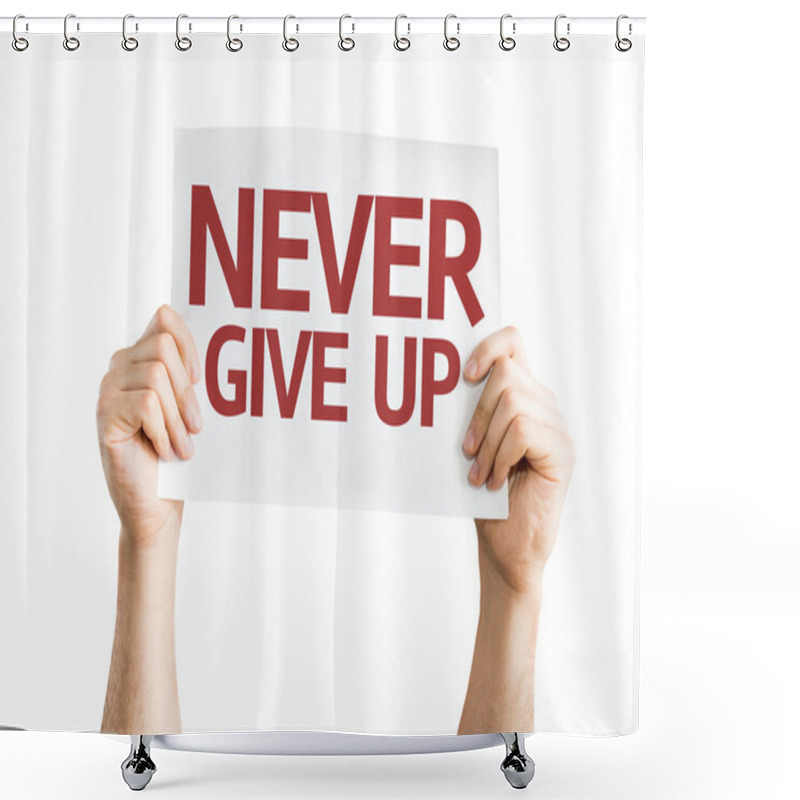 Personality  Never Give Up Card Shower Curtains