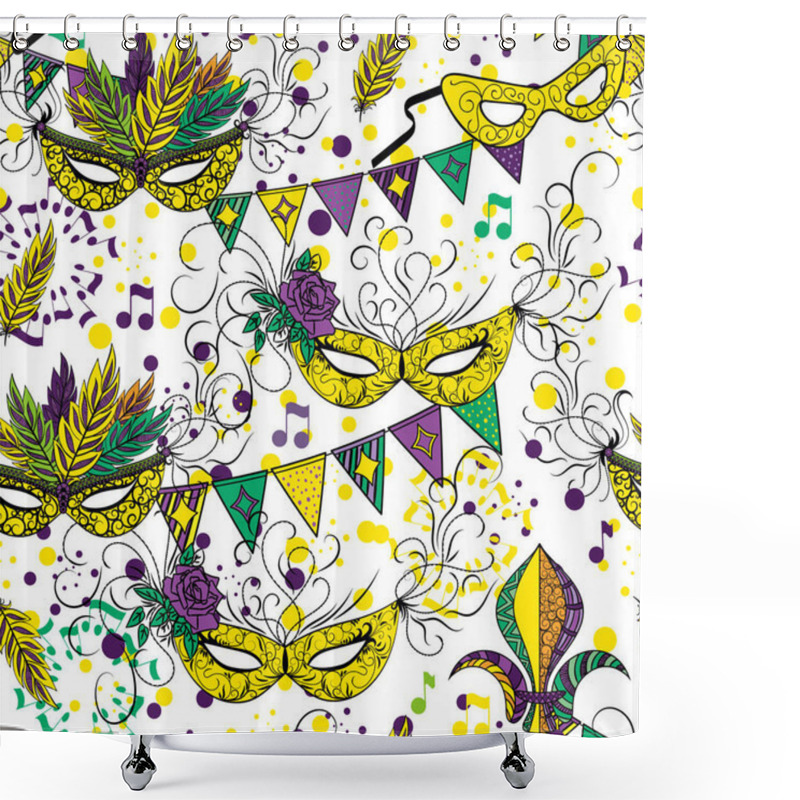 Personality  Mardi Gras Or Shrove Tuesday Seamless Pattern Shower Curtains