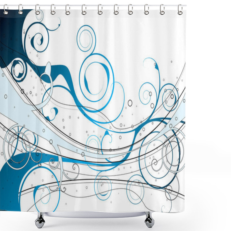 Personality  Blue Florish Shower Curtains