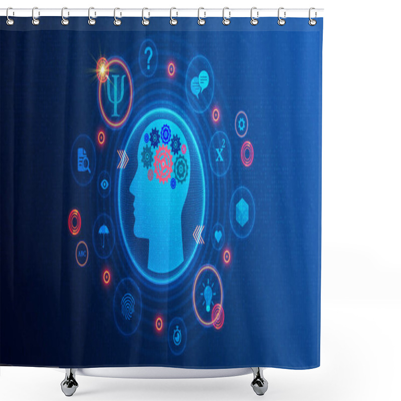 Personality  Human Cognition And Abstraction - The Ability Of The Human Brain To Think And Produce Abstractions - Conceptual Illustration Shower Curtains