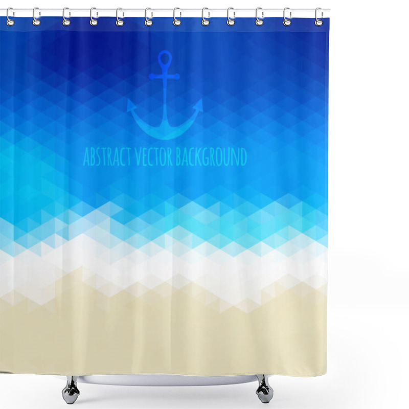 Personality  Abstract Beach Triangular Background Made Of Poligonal Shapes. V Shower Curtains