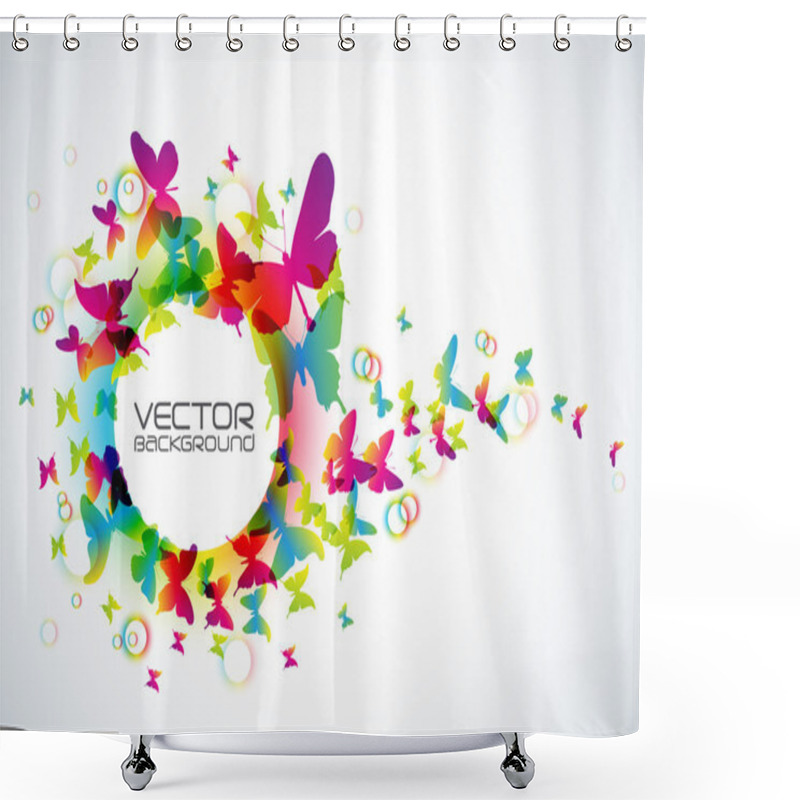 Personality  Vector Butterflies Background Design Shower Curtains