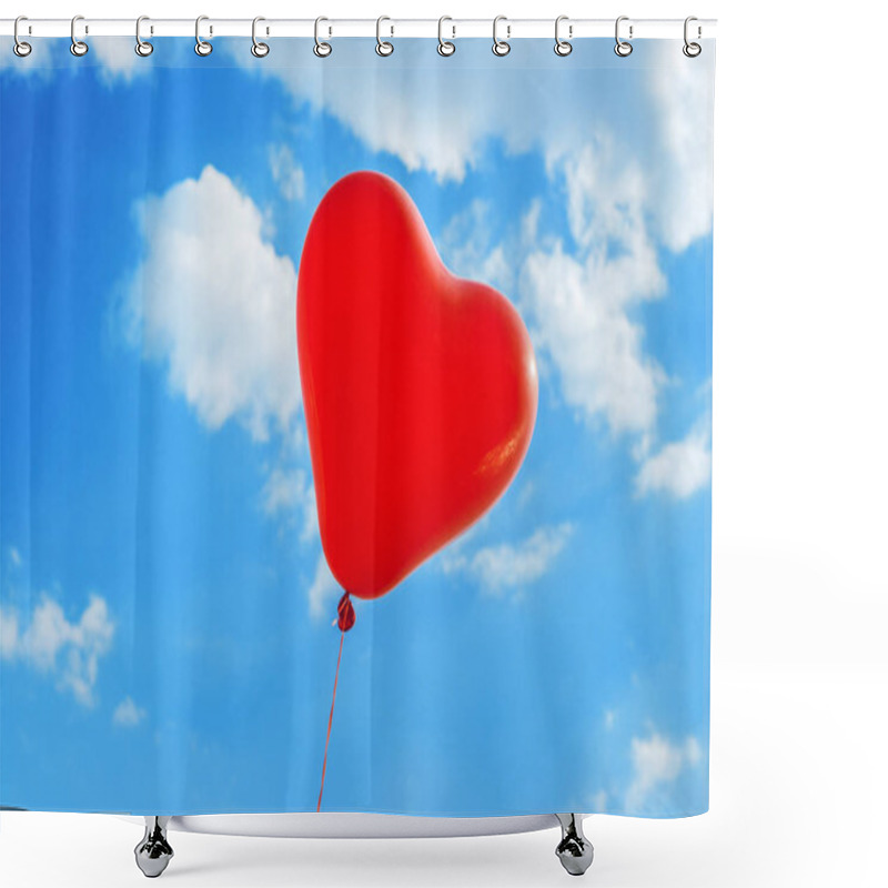 Personality  Balloon In Heart Shape On Background Sky Shower Curtains