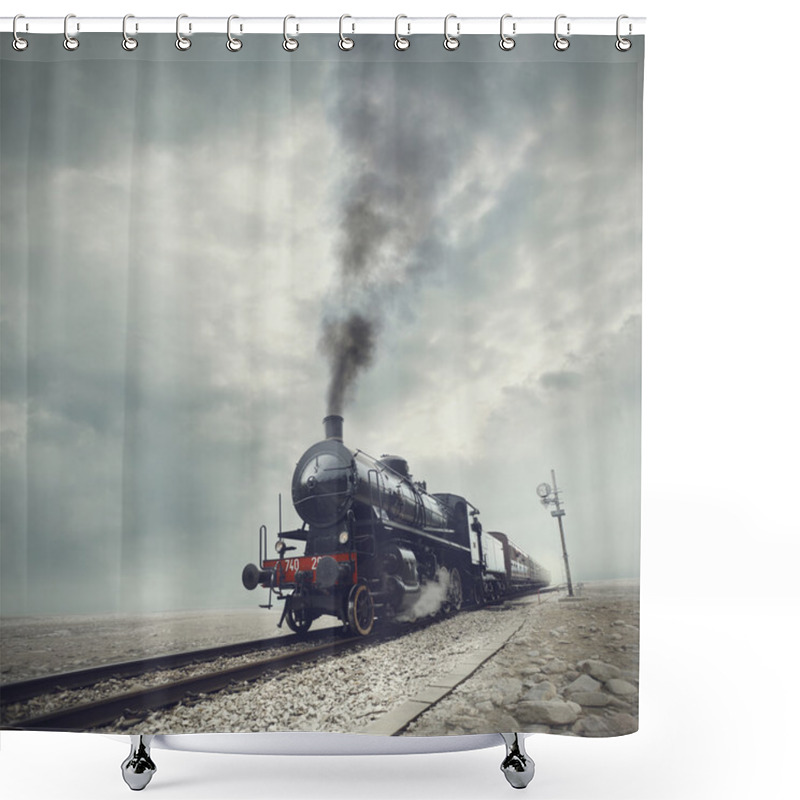 Personality  Black Train Shower Curtains