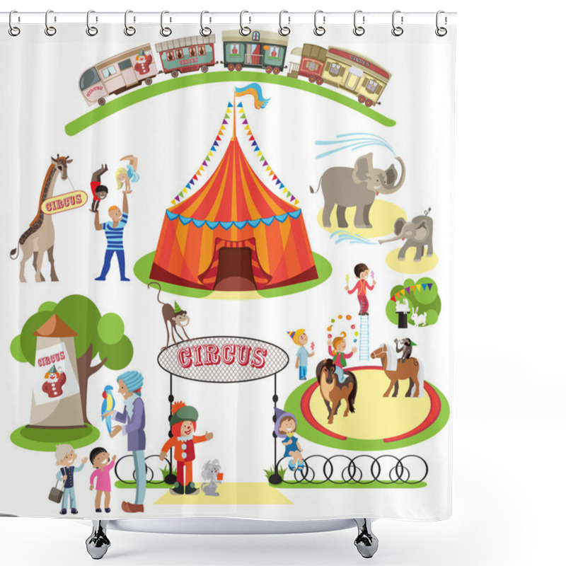 Personality  Shapito Circus Shower Curtains