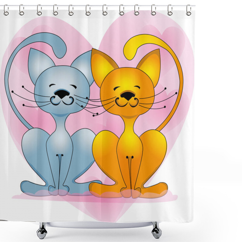 Personality  Cats In Love Shower Curtains