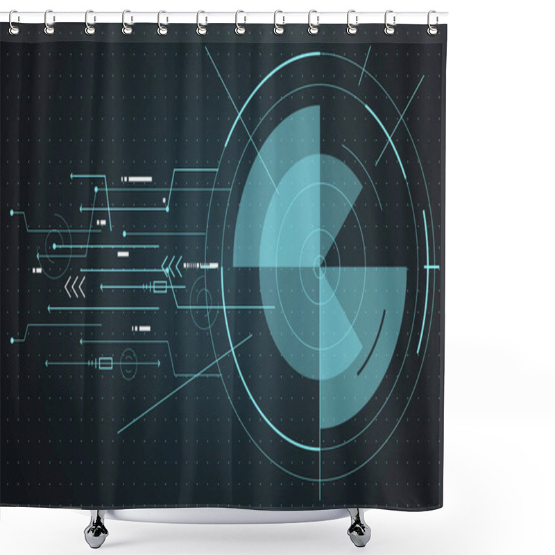 Personality  Illustration Of Futuristic Computing Diagram Shower Curtains