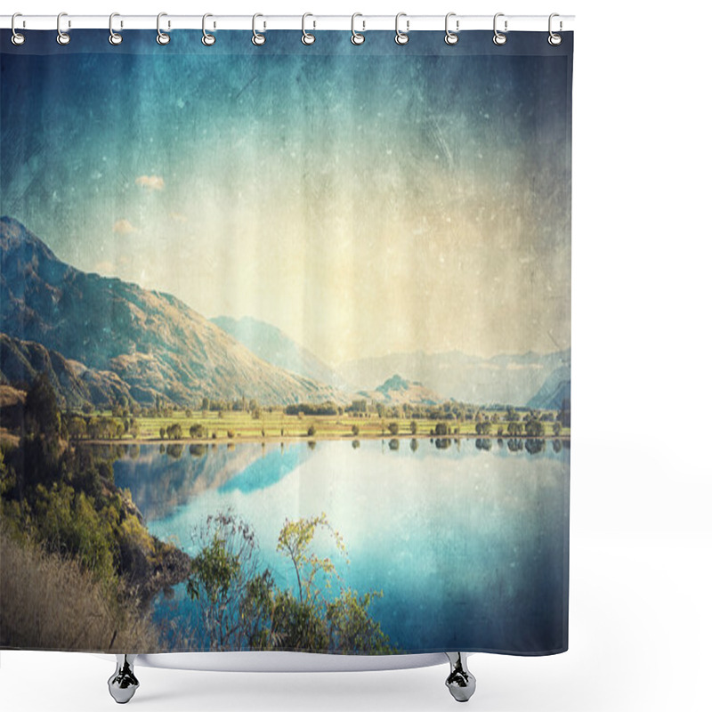 Personality  Grunge Styled Lanscape Shower Curtains