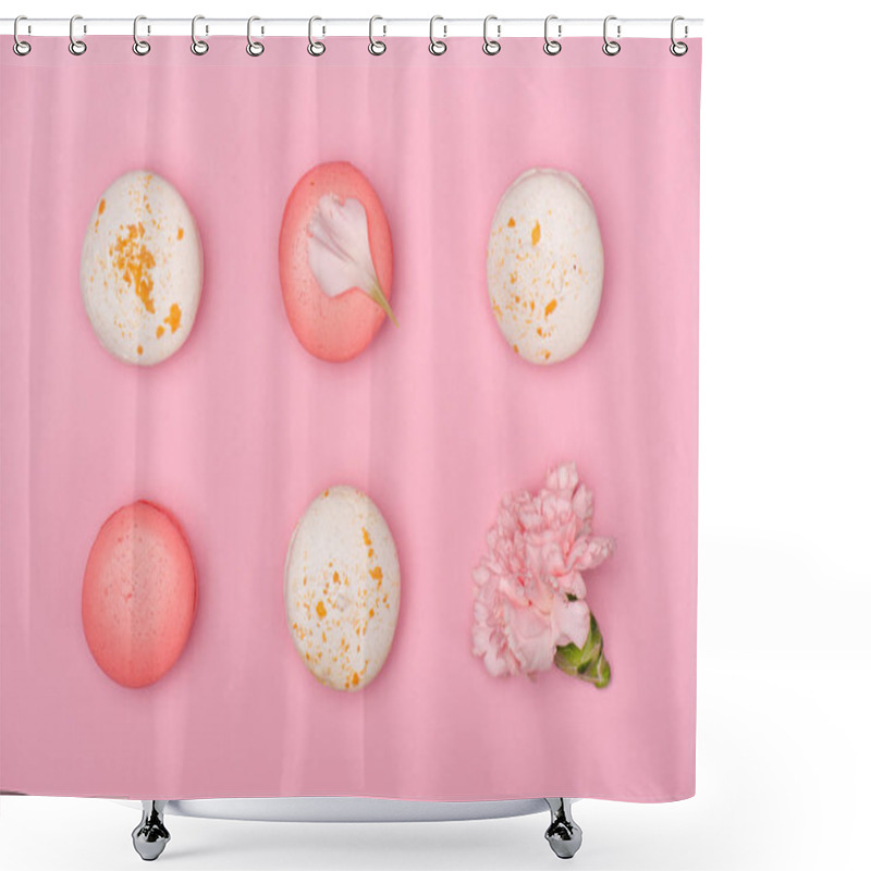 Personality  Group Of Fresh Homemade Macarons Shower Curtains