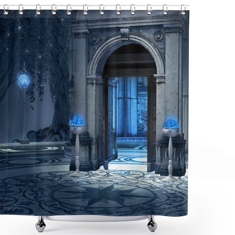 Personality  Elves Palace Background Shower Curtains