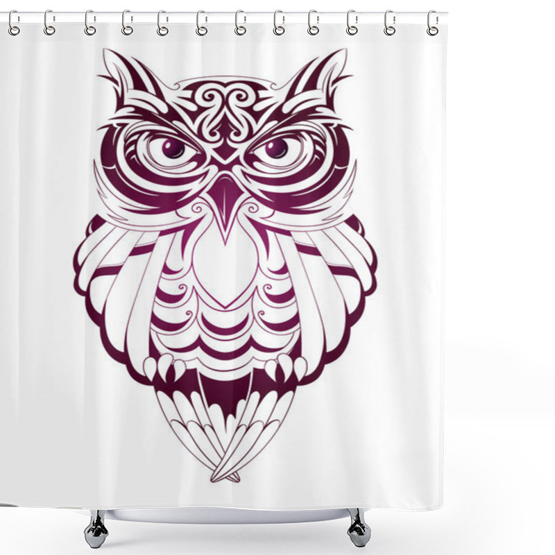 Personality  Owl Tattoo Isolated Shower Curtains