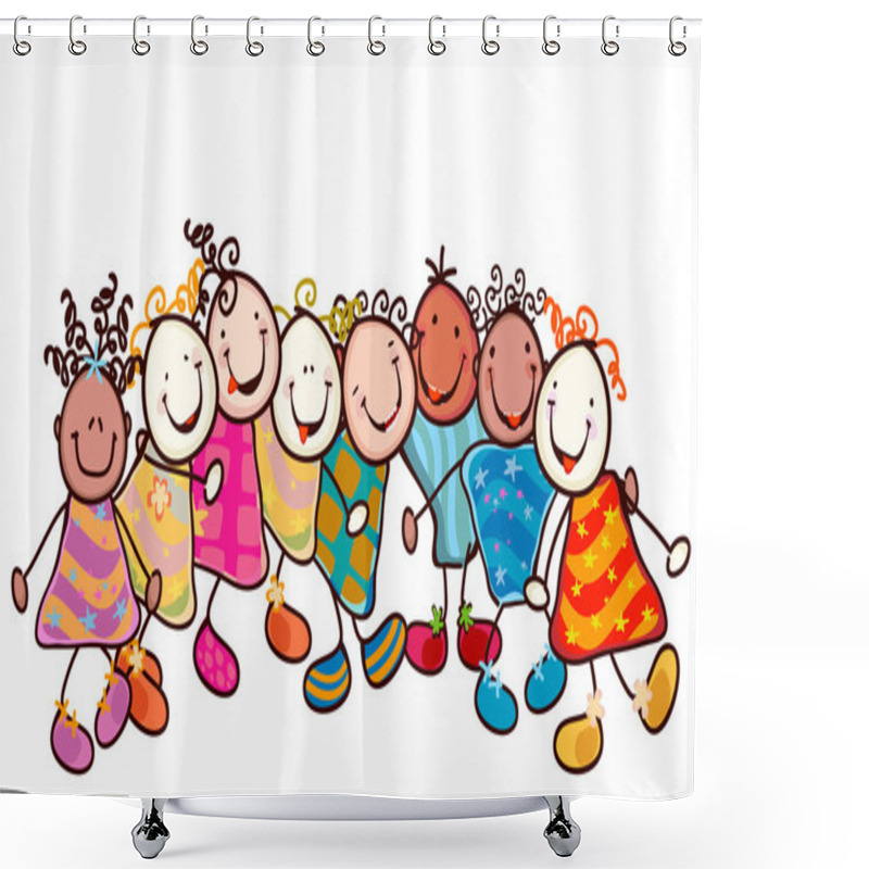 Personality  Kids Playing Shower Curtains