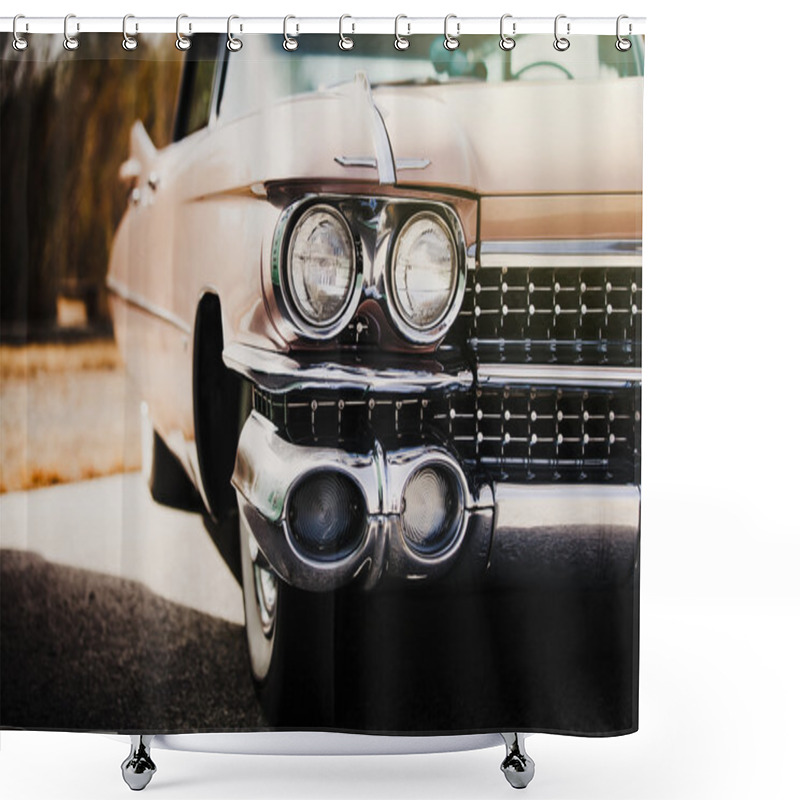 Personality  Detail Of Classic American Car.  Shower Curtains