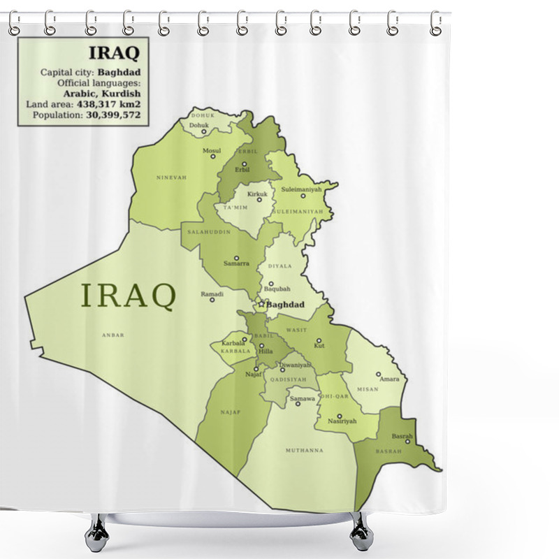 Personality  Map Of Iraq Shower Curtains