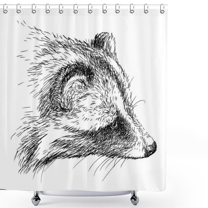 Personality  Head Of A Raccoon Shower Curtains