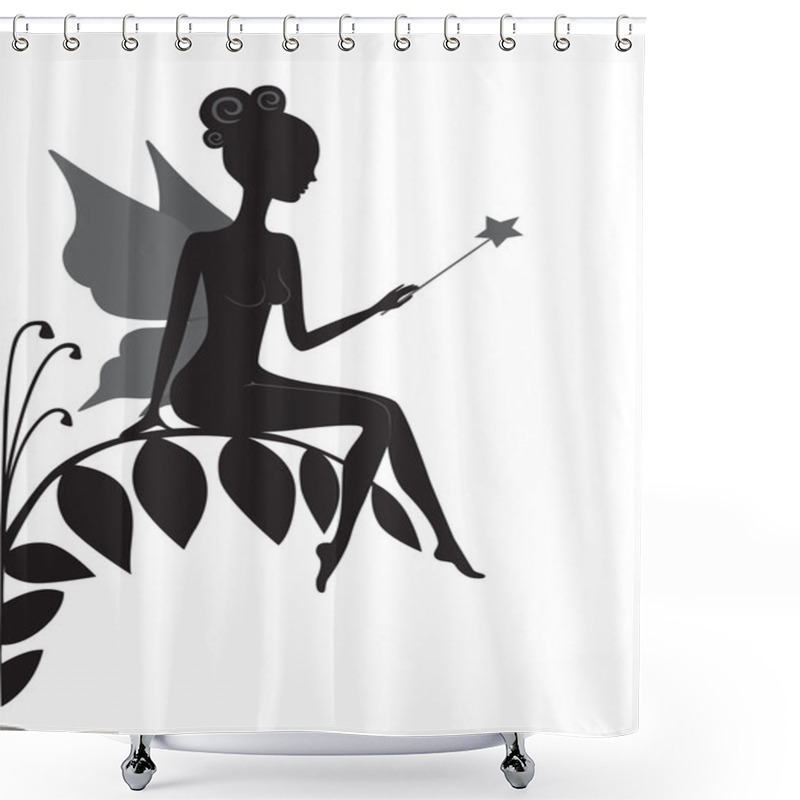 Personality  Silhouette Of Magic Fairy Shower Curtains