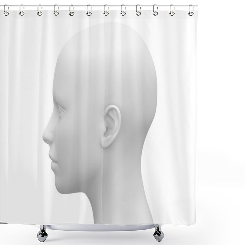 Personality  Female Head Muscles Anatomy - Side View Shower Curtains