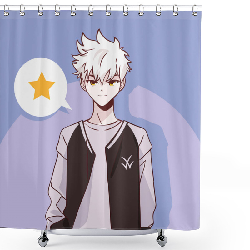 Personality  Anime Cute Teen, Design Vector Shower Curtains