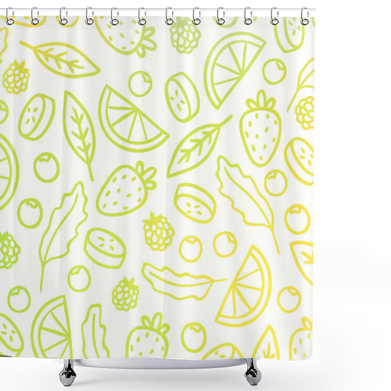 Personality  Doodle Fruit Background Shower Curtains