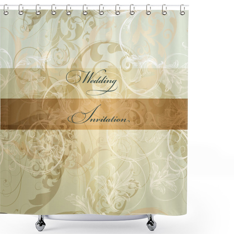 Personality  Wedding Invitation Card With Ornament Shower Curtains