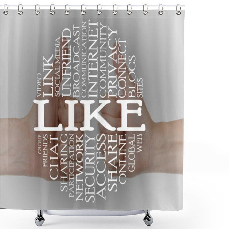 Personality  Word Cloud Social Media Shower Curtains