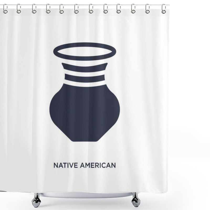 Personality  Native American Pot Icon On White Background. Simple Element Ill Shower Curtains