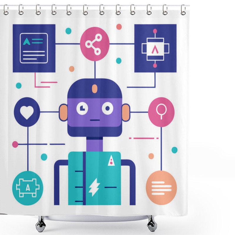 Personality  A Creative Depiction Of AI Algorithms Represented Through Code Snippets As Graphics. This Design Captures The Essence Of Machine Learning, Data Processing, And The Logic Behind Artificial Intelligence In A Visually Engaging Way. Shower Curtains