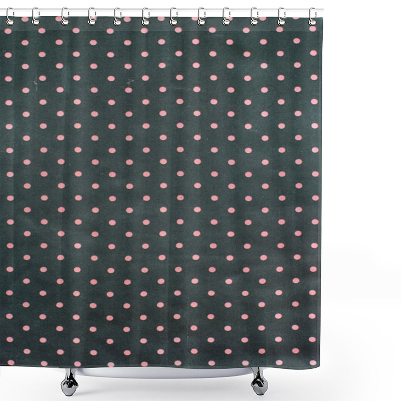 Personality  Silk Texture Pattern With Pink Polka Dots Shower Curtains