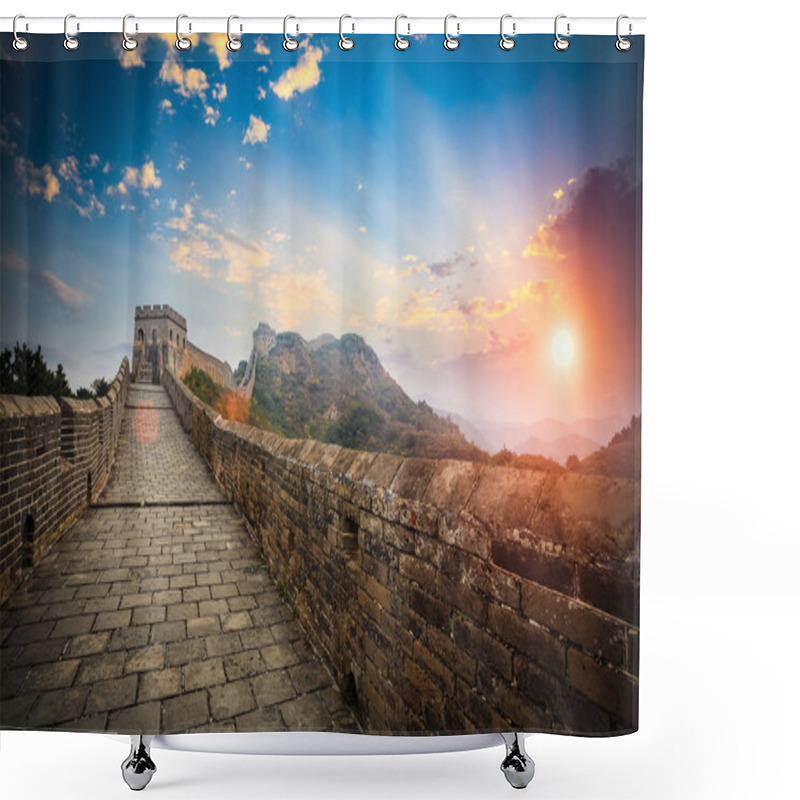 Personality  The Great Wall With Sunset Glow Shower Curtains