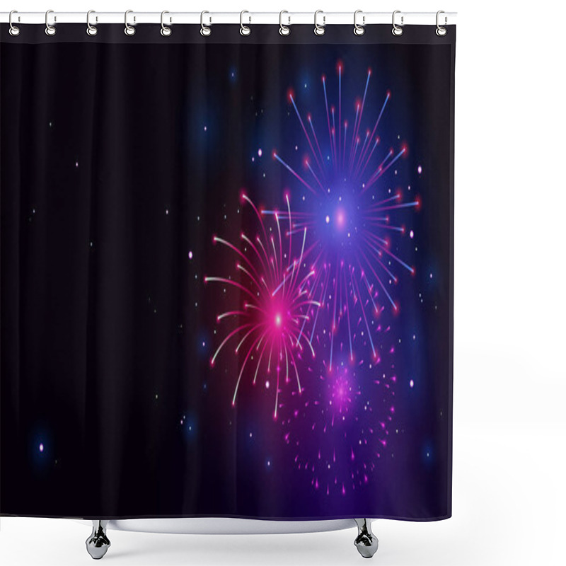 Personality  Fireworks Illustration Vector Background Shower Curtains