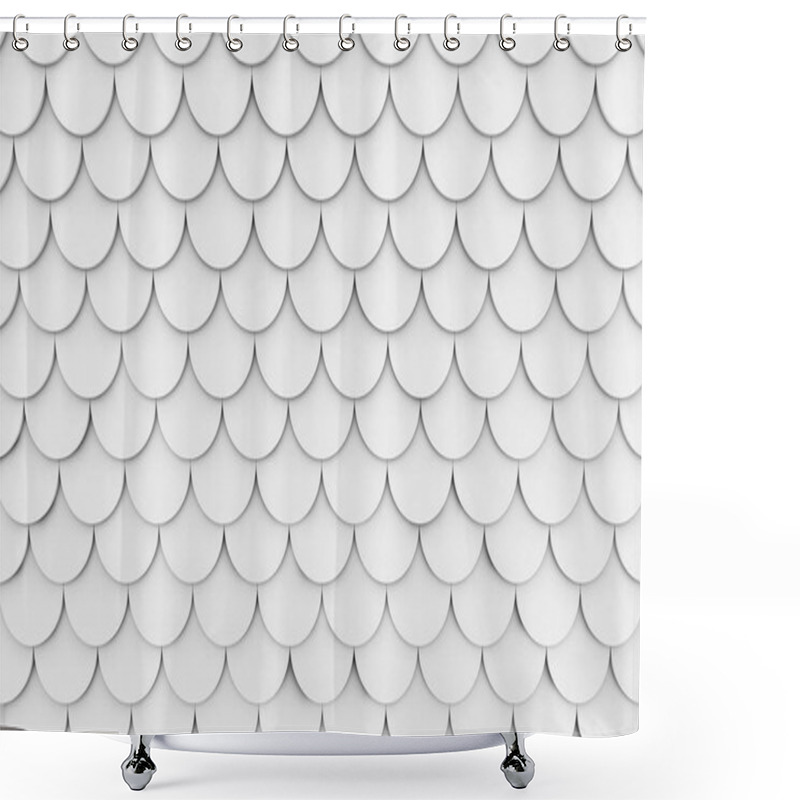 Personality  Curved White Tile Flooring, Texture Shower Curtains