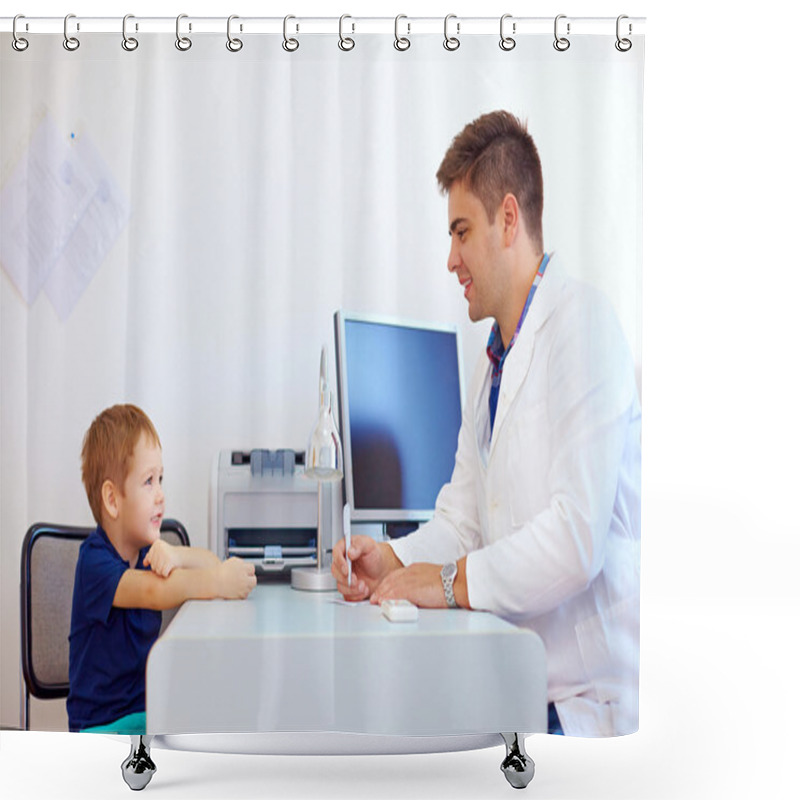 Personality  Boy At The Pediatrician Doctor, Psychologist Shower Curtains