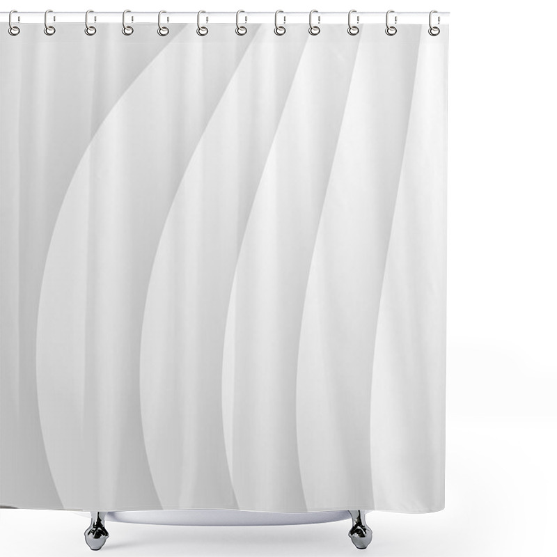 Personality  Simple White Waves Abstract Background Shower Curtains