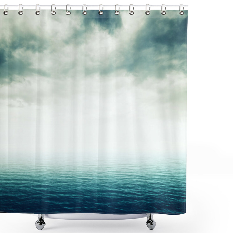 Personality  Blue Sea With Heavy Storm Clouds Shower Curtains