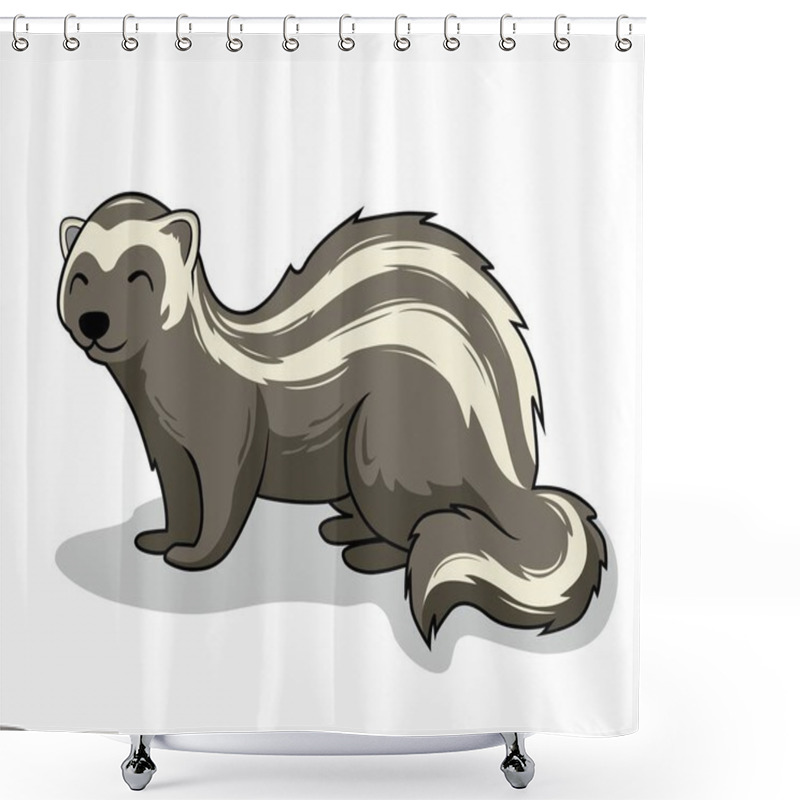 Personality  Zorilla Cartoon Isolated Striped Polecat Illustration Shower Curtains