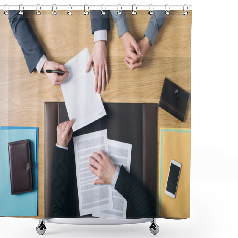 Personality  Business Man And Woman Sitting Shower Curtains