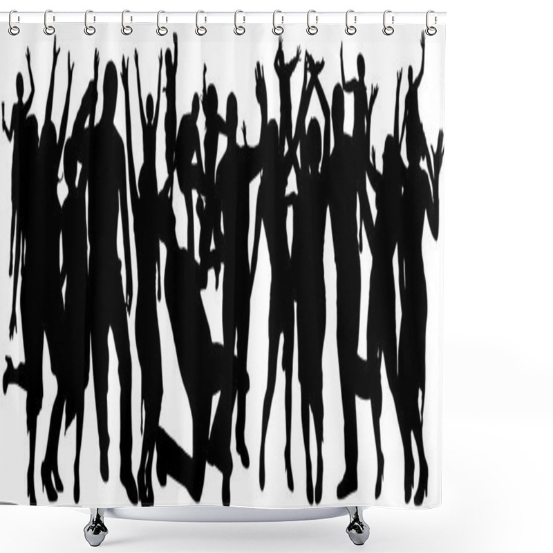 Personality  Vector Silhouettes Of Dancing People. Shower Curtains