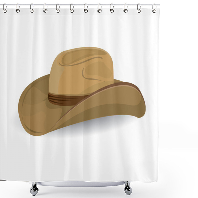 Personality  Cowboy Hat. Vector Illustration. Shower Curtains