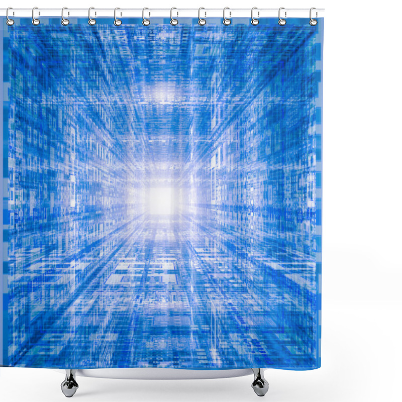 Personality  Technology Background Flash Tunnel Shower Curtains